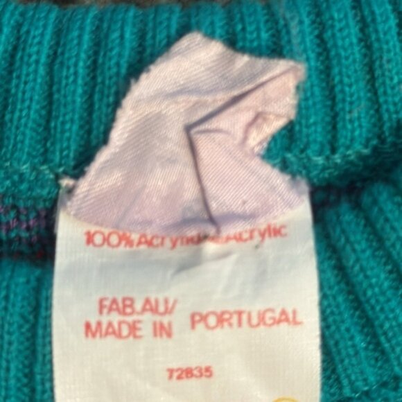 VTG Sears Boys Sweater Green Red Blue Size 6 - Picture 5 of 7